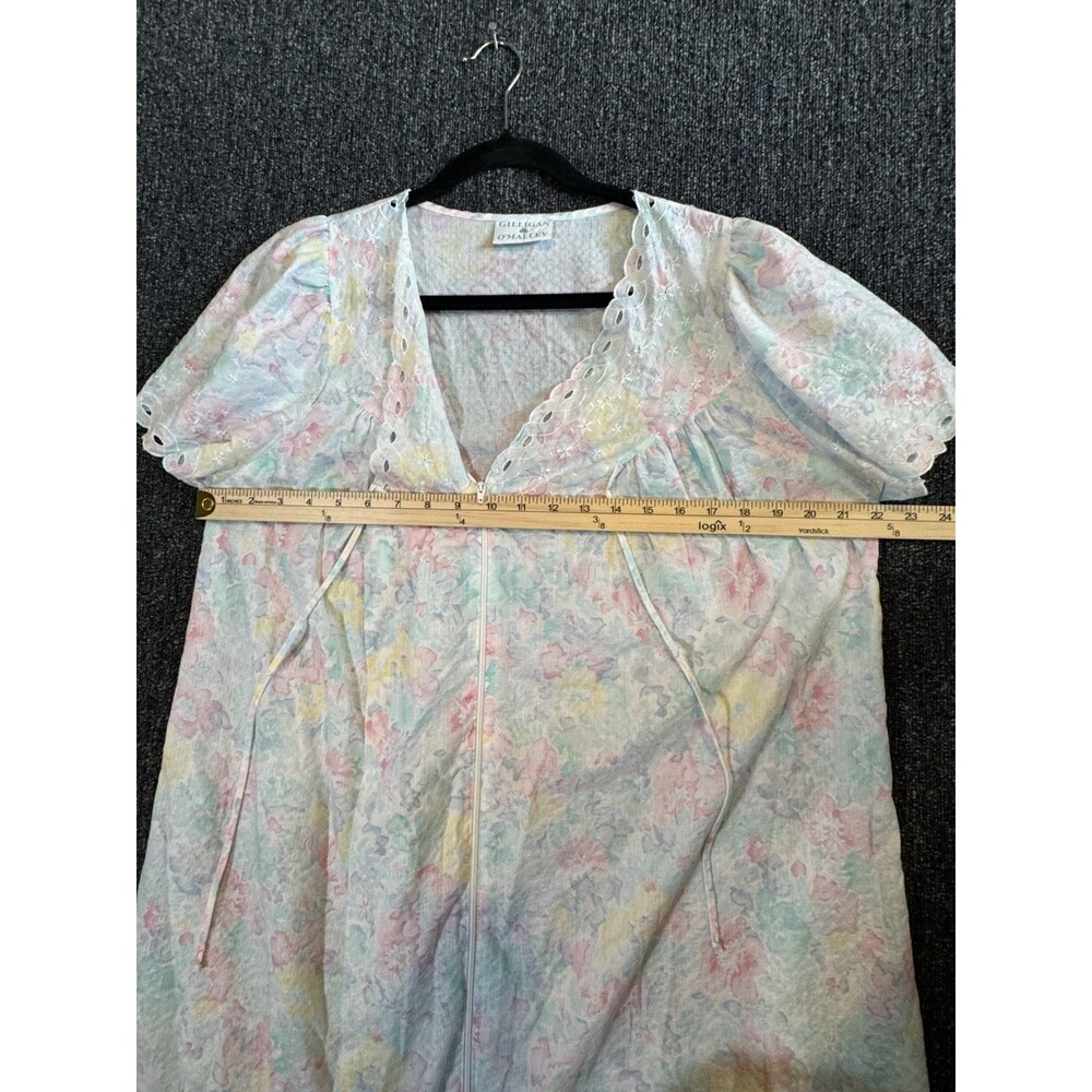 VTG Gilligan O’Malley Pastel Floral House Dress Sz M/L Cottagecore Seersucker - Picture 6 of 6